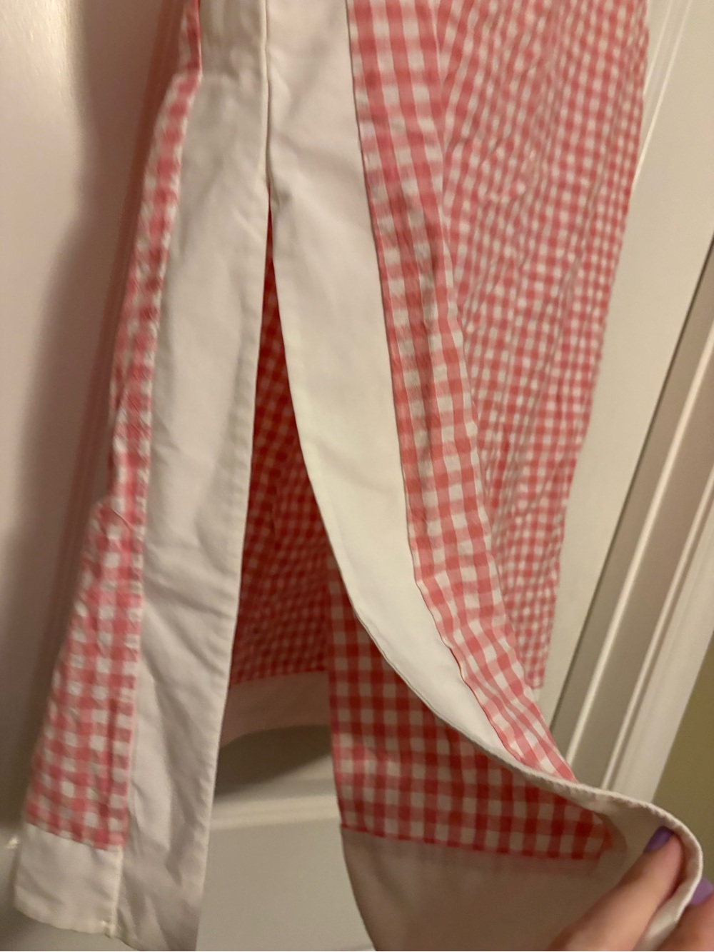 Women’s Gingham Sleeveless A-Line Dress - Pink - Picture 3 of 5